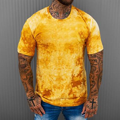 China Factory Direct Anti-Wrinkle 100% Cotton Fashion Street Wear Design Gradient Color Dip Dye T-Shirt For Men for sale