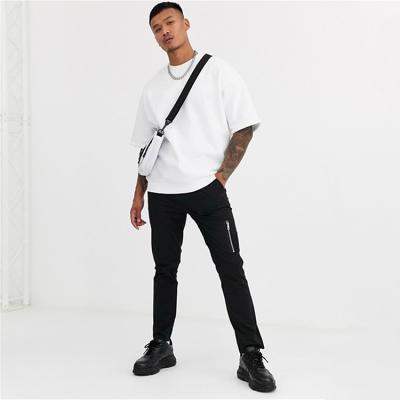 China High Quality Drop Shoulder Pure White Shoulder Streetwear Summer Pilling Men Loose Fit T-shirt for sale