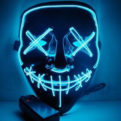 China 3 Function Halloween Mask Led Purge Masks Election Mascara Costume DJ Party Light Up Scary Glow Color Masks for sale