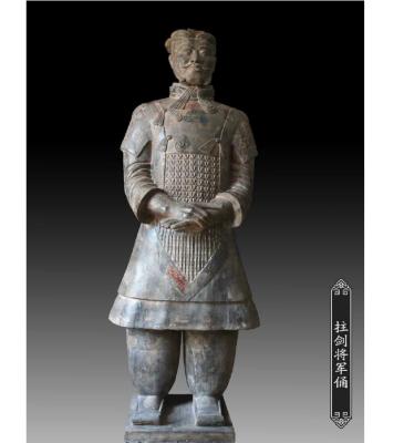 China China Huge Life Size Terracotta General Warriors Antique Clay Collection Home Decoration For Garden Display for sale