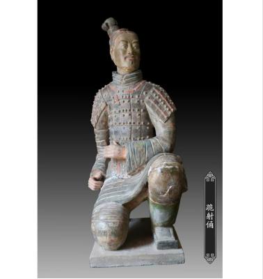 China China Xi'an Terracotta Warrior Kneeling Archer Soldier Sculpture With Wooden Case Packing Collectable for sale