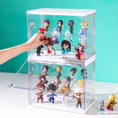 China With Lid 2022 New Trend Acrylic Figurine Figures Cabinet Dustproof Box Blind Frame Transparent Model Display Doll Storage Box For Toy for sale