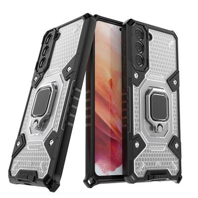 China Car Shockproof Mount Anti-drop PC+TPU Transparent Phone Case For Galaxy S21 for sale