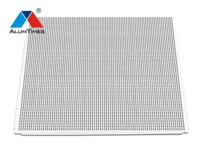 China White Perforated Lay In Acoustical Ceiling Tile Floating 600 X 600mm Round Hole 3.0 for sale