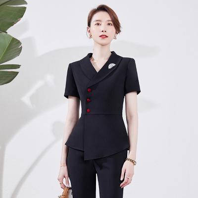 China New spring style anti-pilling lady suit black business suit and pants two-piece suit for sale