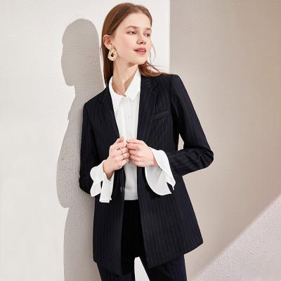 China New style anti-pilling striped women's suit women's black slim casual ladies suit formal suits for sale