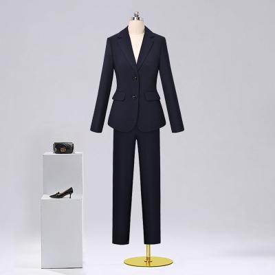 China Anti-pilling Ladies Suit Jacket Navy Blue Commuter Suits Ladies Suits for sale