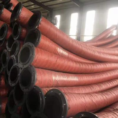 China China Industry Hose Factory Supplier Black Large Diameter Suction Water Rubber Tube Drainage Synthetic Rubber Hose With Flange for sale