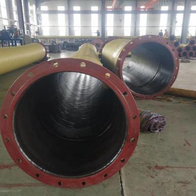 China Abrasion Resistance Large Diameter Synthetic Rubber Flexible Water Suction And Discharge Rubber Hose With Clamp for sale