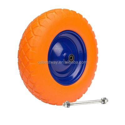 China Hotels 16 Inch Wheel 16x4.80/4.00-8 PU Foam Solid Tire For Wheelbarrow And Hand Carts, Flat Free Tire for sale