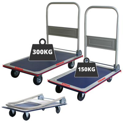 China Tools 150kg Heavy Duty Folding Platform Hand Truck Trolley Bag Durm Truck Cart Heavy Duty Flatbed Cart for sale