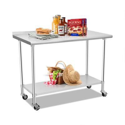 China USA & Wholesale High Quality EU Style 2 Layers Stainless Steel Kitchen Work Table for sale