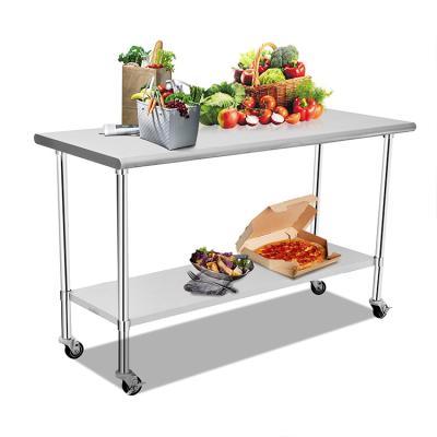 China USA & Promotional High Quality EU Style Lab Kitchen Stainless Steel Tube Round Knocked-Down Work Table for sale