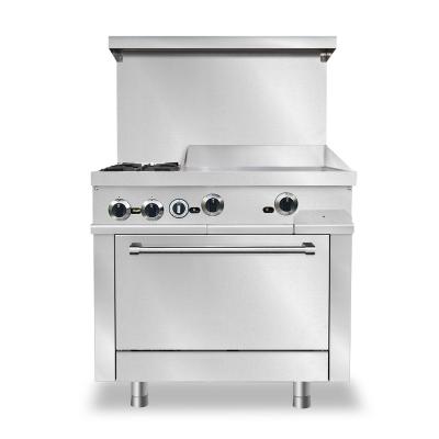 China Professional Commercial Kitchen Restaurnts Maker Stainless Kitchen Burners Gas Grill With Oven for sale