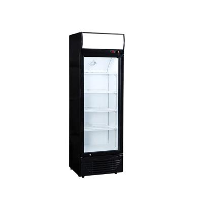 China Single-Temperature Upright Glass Cabinet Freezer Vertical No Frost Supermarket Retail Freezer for sale