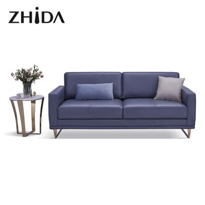 China Wholesale Light Luxury Italian Luxury Sofa Living Room Style 3 Zhida Sofa Set Genuine Leather Sofa for sale