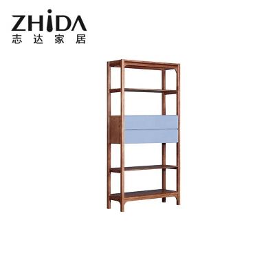 China China Factory Wholesale Durable Modern Style 2 Drawers Walnut Wooden Tall Shelf for sale