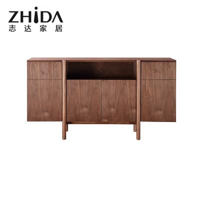 China Modern High Quality Durable Chinese Walnut Color Frame Solid Wood Sideboard For Dining Room Living Room for sale