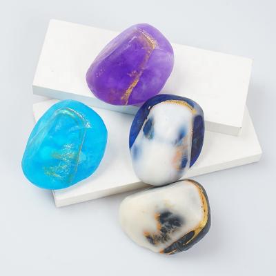 China Private Label Vegan Soap Base Colorful Handmade Cleansing Stones for Crystal Bath Soap Bar Facial Cleansing Solid for sale