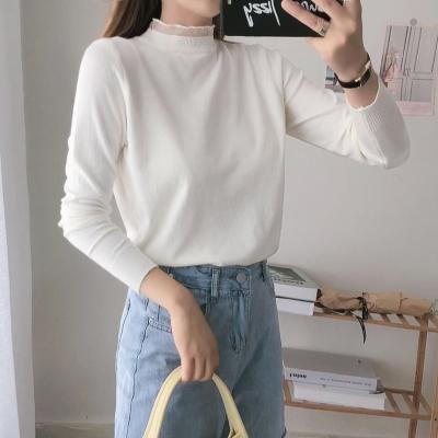 China Winter Half Collar Women's Sweater Breathable All-match Loose Knitting Sweater New Korean Long Sleeve Sweater for sale