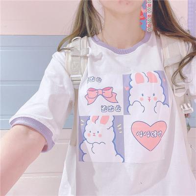 China Fashion 2022 Cute Kawaii T-shirts Women Streetwear Japanese Style Printing Tops Mujer Breathable Oversized Mujer Graphic Clothes Tee for sale