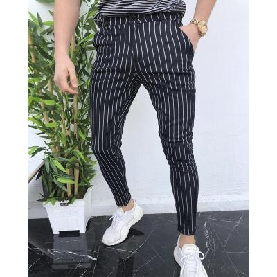 China 2021 New Autumn Fashion Striped Casual Pants Summer Men's Clothing Harem Breathable Tight Pants Foreign Trade Men's Pants for sale