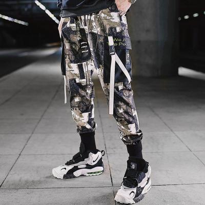 China Anti-Wrinkle Cargo Pants 2021 Summer Men's Sports Trousers Men's Multi-pocket Drawstring Trousers Men's Casual Hip Hop Sweatpants for sale