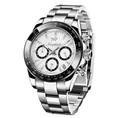 China Low Price Bezel Sapphire Glass Auto Date Customized Quartz Ceramic Watch For Man Chronograph Calendar Stainless Steel Luxury Mens Watches for sale