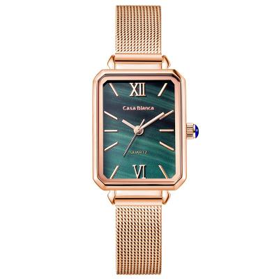 China Water Resistant Peacock Green Watch Rose Gold Mesh Strap Quartz Hot Selling Watch For Lady for sale