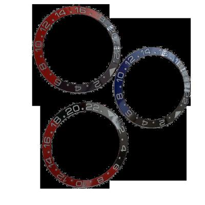 China Special 40mm Blue Black Red Black Ceramic Bezel Insert For Watches for sale