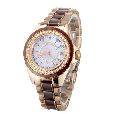 China European and American fashion automatic date watch ladies quartz Austrian crystal inlaid watch retro for sale