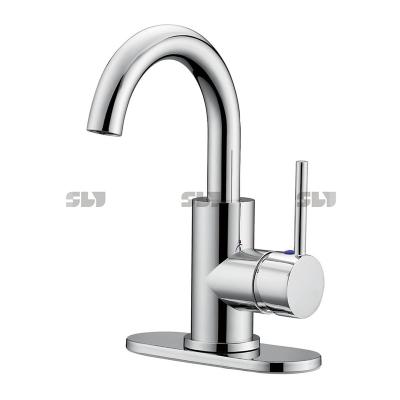 China New Design Faucets 2022 New Design Long Neck Hand Wash Metered Deck Mounted Brass Bathroom Sink Bathroom Faucet for sale