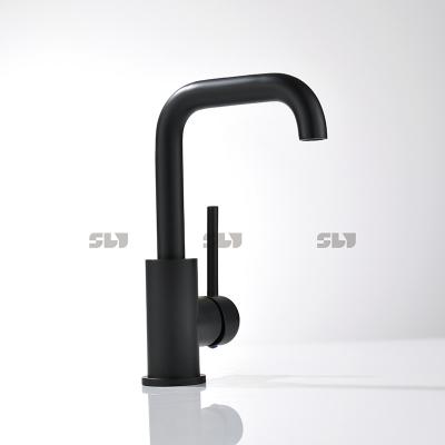 China Wash Face Bathroom Sink Faucets Pvd Mixer Basin Mixer Anti-scratch Lead Free Water Metered Tap Black Basin Faucets for sale