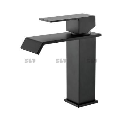 China New Design Waterfall Faucet Bathroom Faucets Square Basin Faucet Brass Factory In Kaiping Griferia Cascada for sale