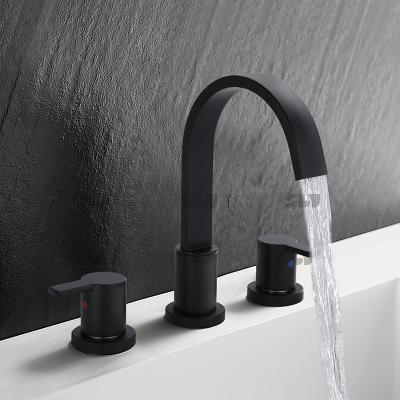 China China Faucet Factory Widespread Style Bathroom Faucet Metered Matte Black Mixer Tap Mixer Taps With CUPC Certificate for sale