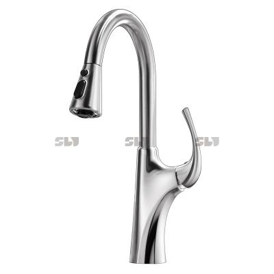 China Pull Out Gold Black Rotating Spray Amazon Hot Selling Multifunction Faucet Deck-Mounted Pull Out Kitchen Faucet for sale