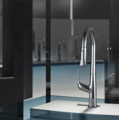 China Pull Out Spray SLY Kaiping Factory Direct Selling cUPC Pull Down Kitchen Faucet Sink Mixer Taps Brushed Nickel for sale