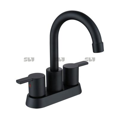 China High Quality Copper Metered Faucets 4 Inch 2 Handle Sink Faucet For Kitchen BF015-9-MB for sale