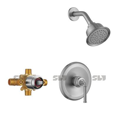 China Without Slide Bar SLY Bath Shower Faucet Set Wall Mounted Full Concealed Brass Mixer Tap for sale