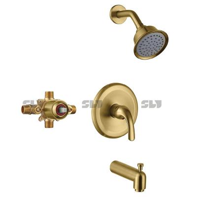 China Without SLY Slide Bar Around Shower Valve Balance In Thermostat Bathroom Shower Wall Mounted Smart Faucet Set For Europe for sale