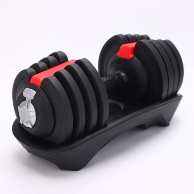 China Adjustable Weight Sell 18kg/40lb Adjustable Dumbbell Pair Customized Logo Single Handle Adjustable Dumbbell Set for sale