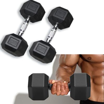 China Wholesale Adjustable Gym Fitness Weights Rubber Coated Weights Dumbbell Training Hexagonal Set for sale