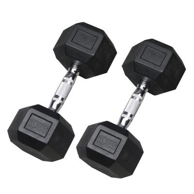 China Factory Wholesale Men's Household Arm Muscle Training Fitness Equipment Rubber Hex Dumbbell Waterproof Washable Durable Anti-skidding for sale