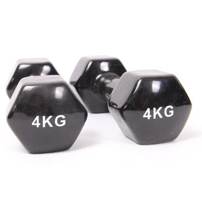 China Hex 1-10kg Comfortable Colorful Luxury Gym Vinyl Coated Dumbbell for sale