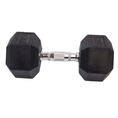 China Latest Design Reasonable Price Durable Standard Hexagonal Hex Rubber Dumbbell Sets for sale