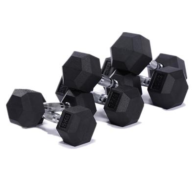 China Good Quality Durable Standard Hex Hex Competitive Price Rubber Coated Dumbbells for sale