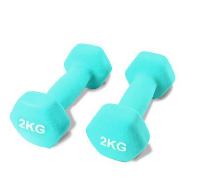 China Universal 2022 Hot Selling Good Price Frosted Vinyl Coated Neoprene Dumbbells Sets for sale