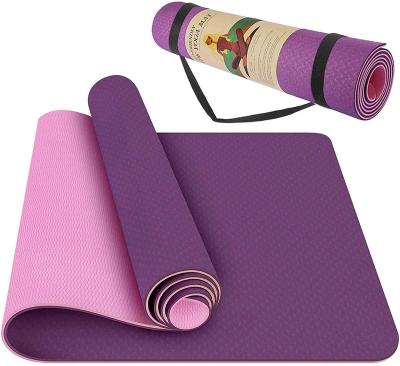 China Custom Durable PU Vegan Suede Tape Anti-Slip Waterproof Washable Thick Rubber Yoga Mat Organic Natural Rubber With Logo for sale