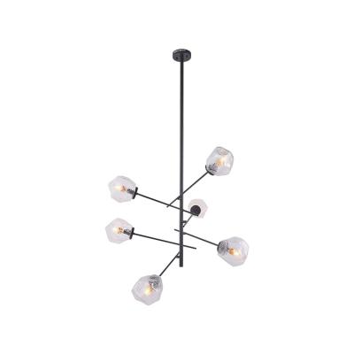 China Modern High Brightness Minimalist Ceiling Decor Lamp Restaurant Home Hotel LED Glass Chandelier for sale