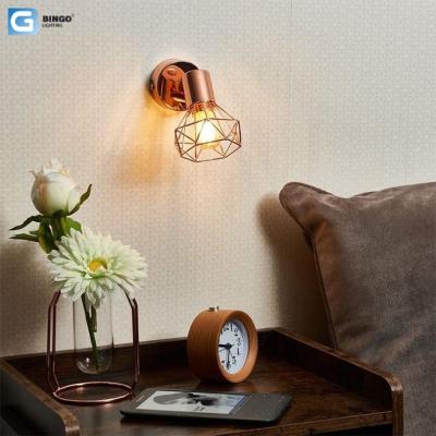 China High Brightness Spot Delivery Good Goods Iron Shade E14 Hotel Bedside Indoor Decorative Wall Lamp for sale